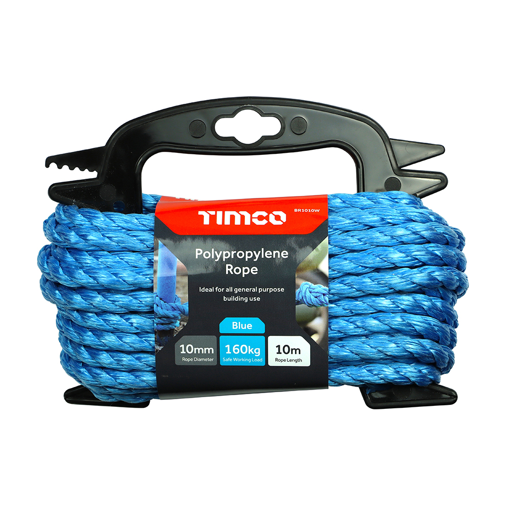 TIMCO Polypropylene Rope Winder - Blue (10mm x 10m)